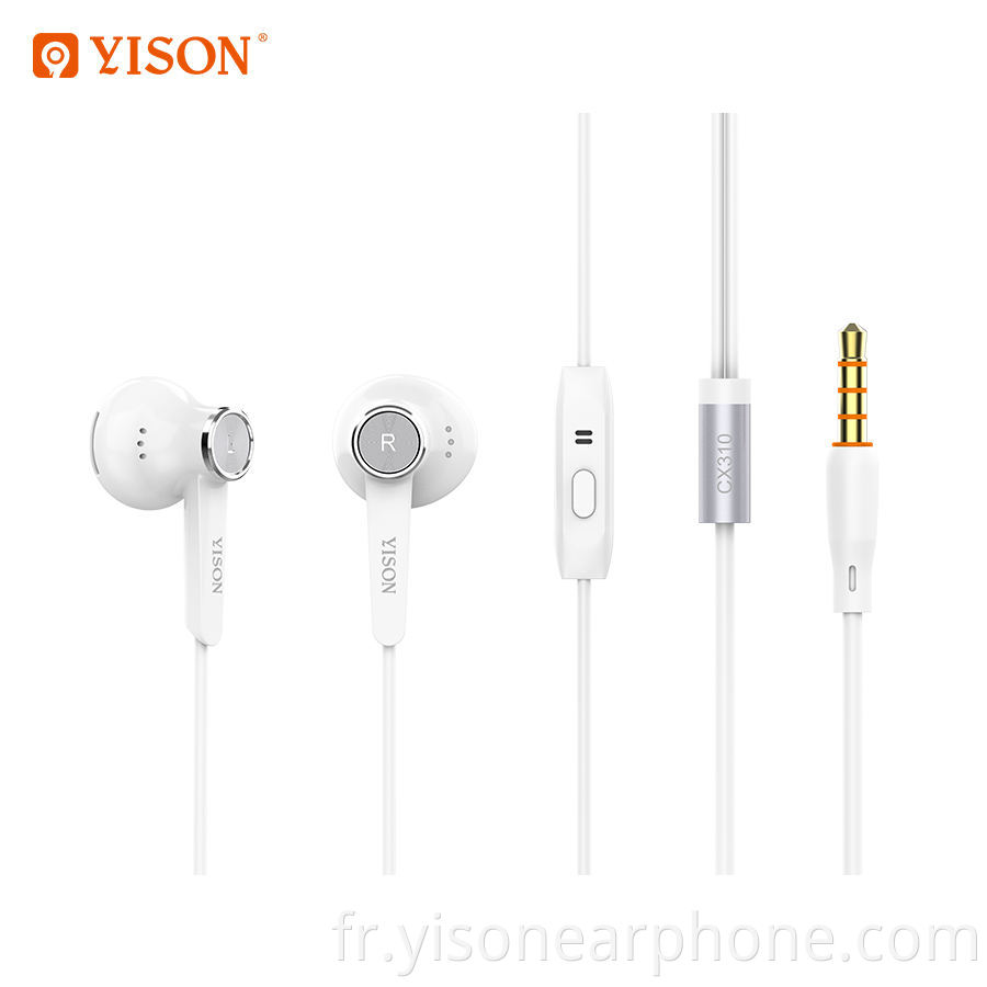 YISON NOUVEAU CL CX310 3.5mm Écouteurs Basse à oreilles à oreilles avec micro MP3